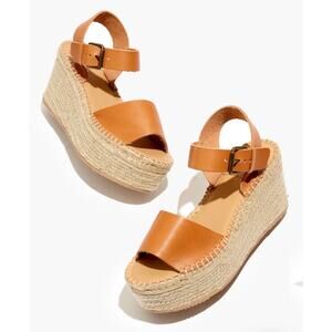 Soludos Minorca Platform Espadrille Wedge Sandals Nude Camel Size 7